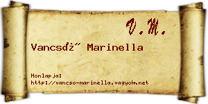 Vancsó Marinella névjegykártya